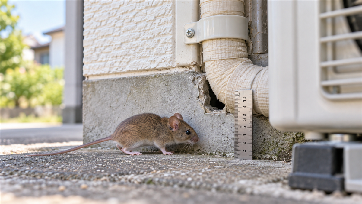 ネズミが侵入できる小さな隙間