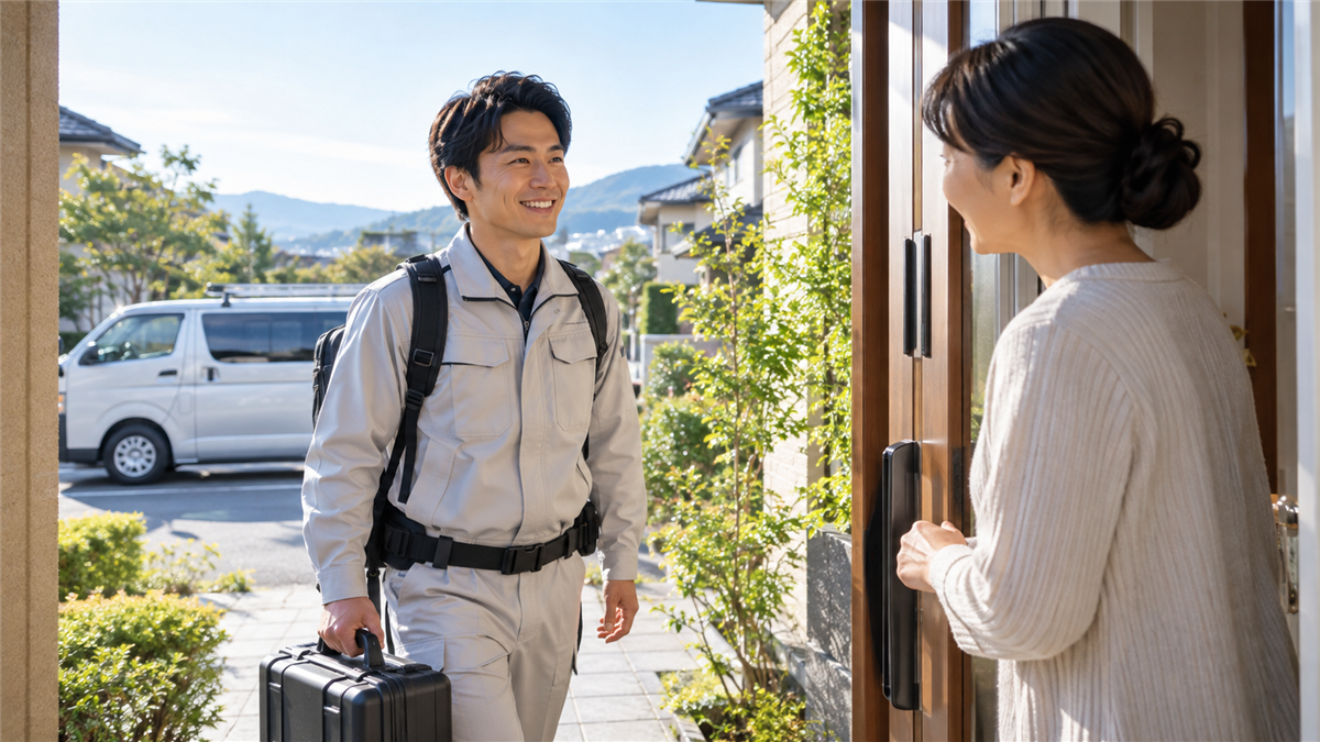 迅速に住宅へ到着した害獣駆除業者