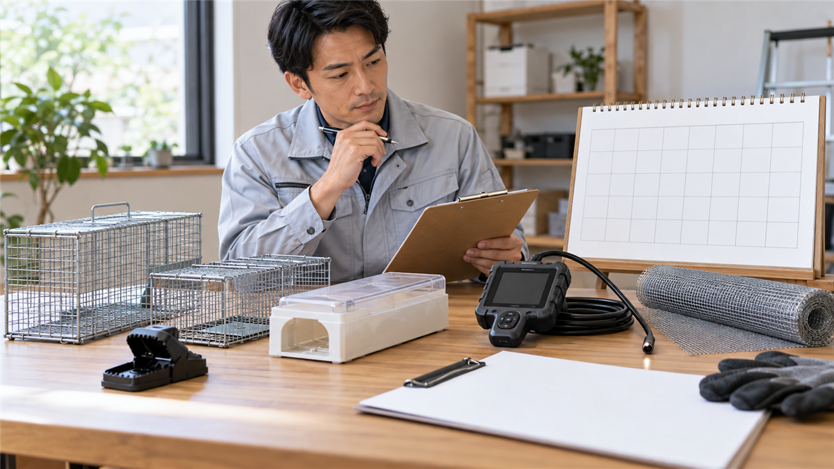 害獣の種類別に駆除期間を計画する専門業者